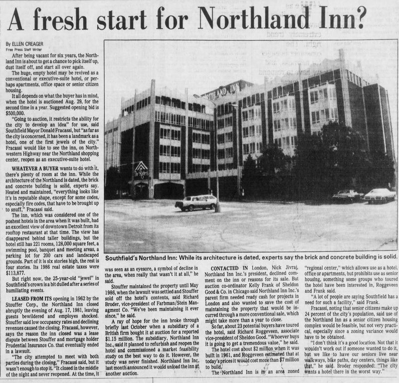Northland Inn - Detroit Free Press Sun Aug 16 1987 (newer photo)