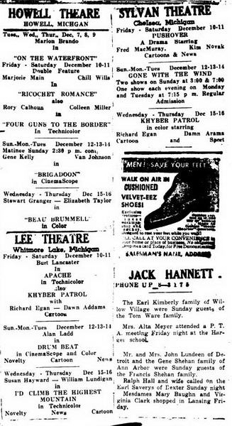 Howell Theatre - Dec-08-1954-Pinckney-Dispatch-P-2 (newer photo)