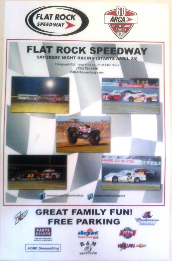 Flat Rock Speedway - M 2012 Poster From Randy (newer photo)